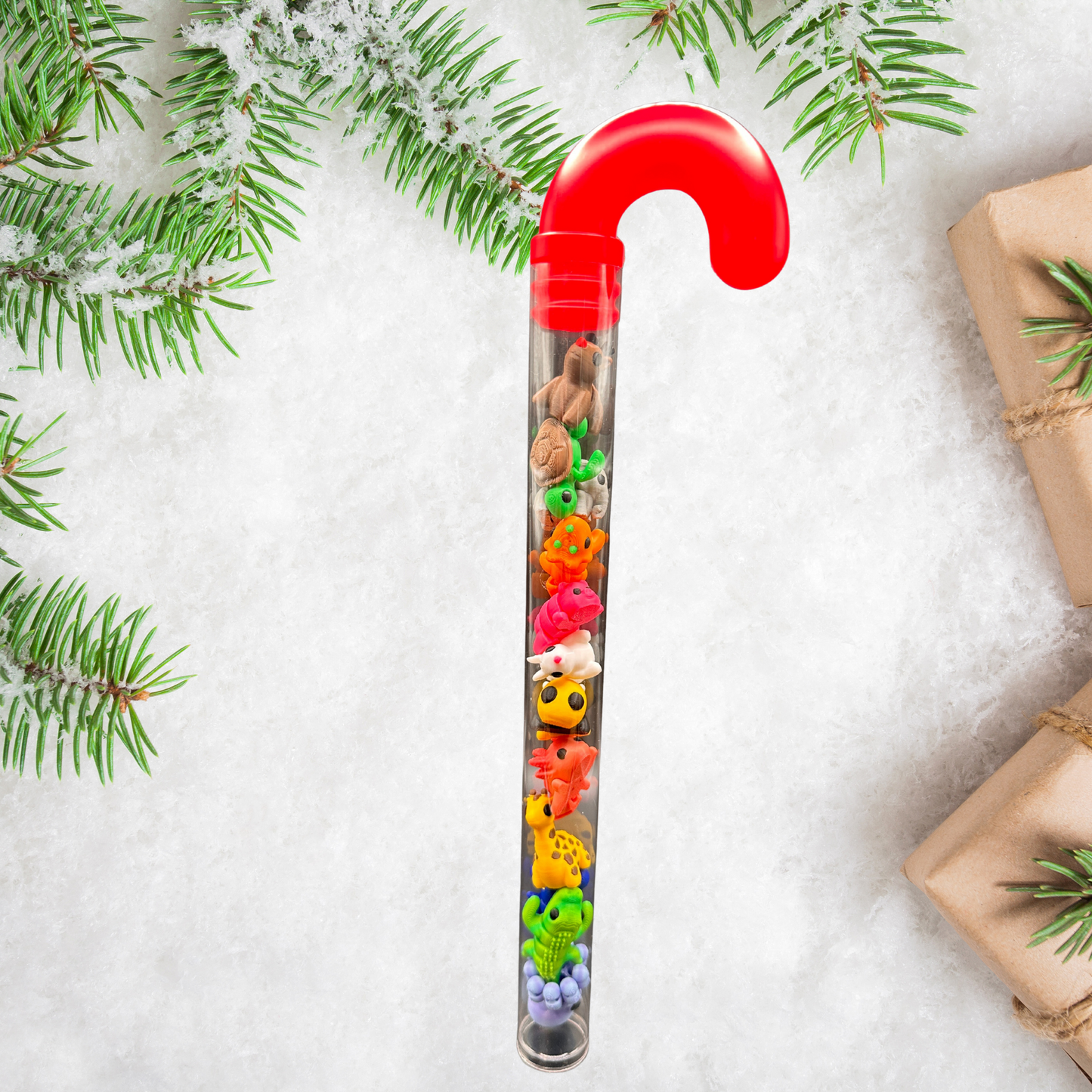 3D Printed Mini Articulated Animals in Candy Cane