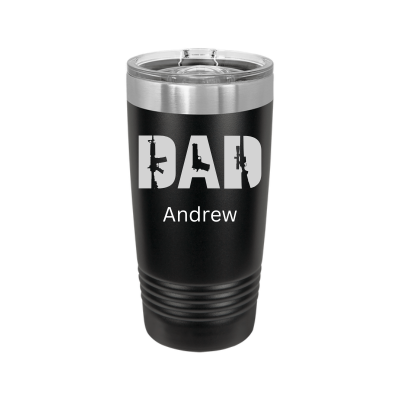 20oz Armed Dad 2nd Amendment tumbler - stainless steel insulated cup with slide lid, laser engraved design, patriotic dad gift