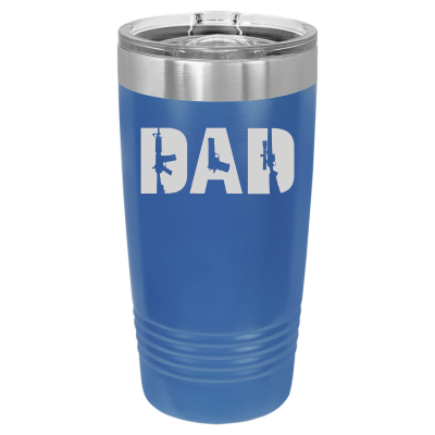 20oz Armed Dad 2nd Amendment tumbler - stainless steel insulated cup with slide lid, laser engraved design, patriotic dad gift