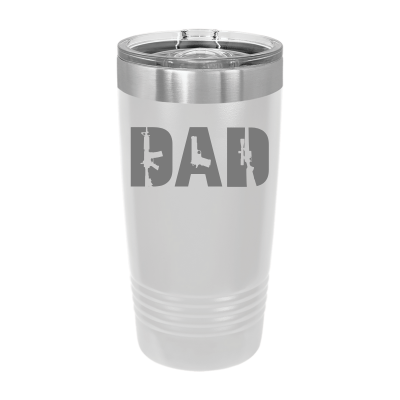 20oz Armed Dad insulated tumbler in black – funny patriotic Father’s Day gift idea