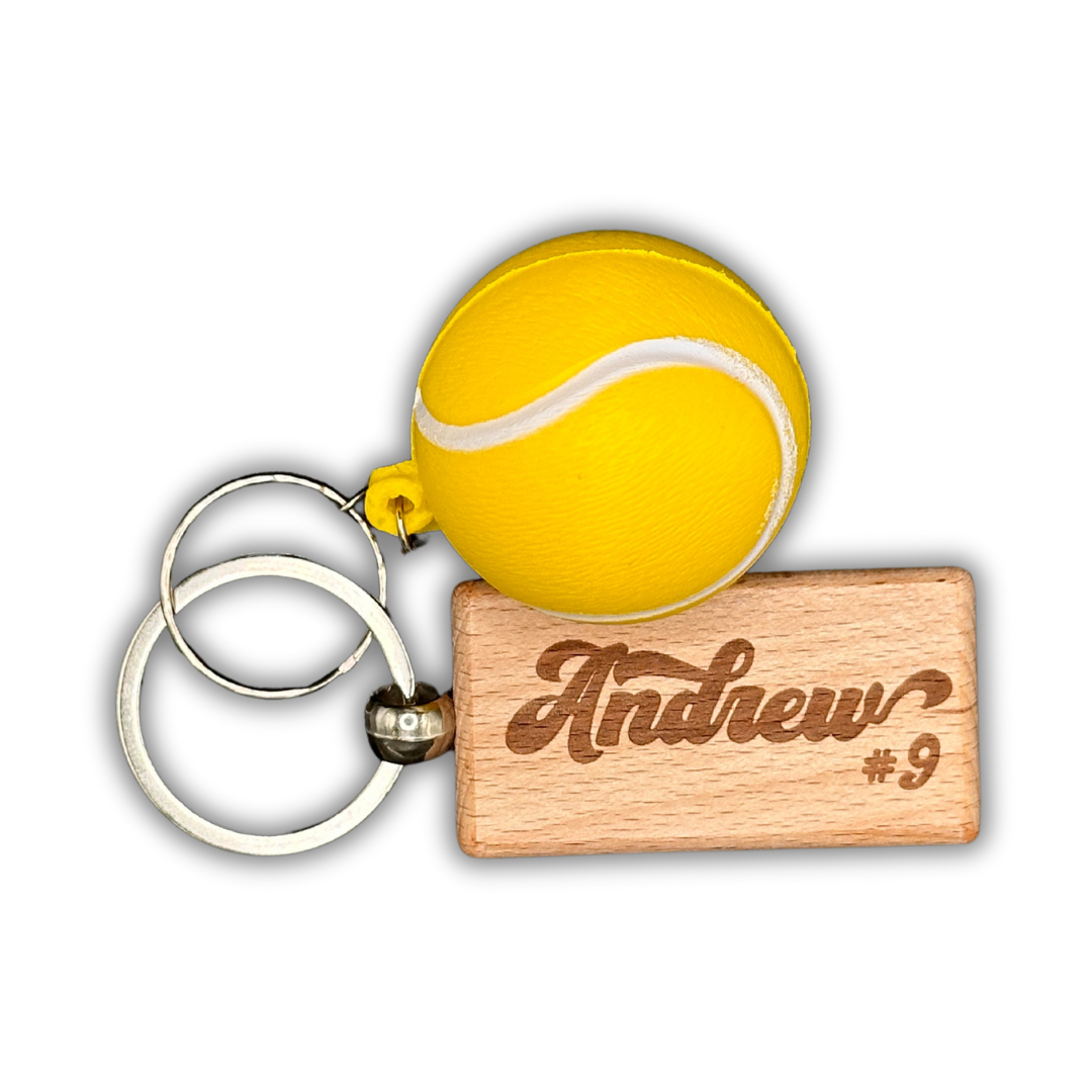 Tennis Ball Personalized Keychain