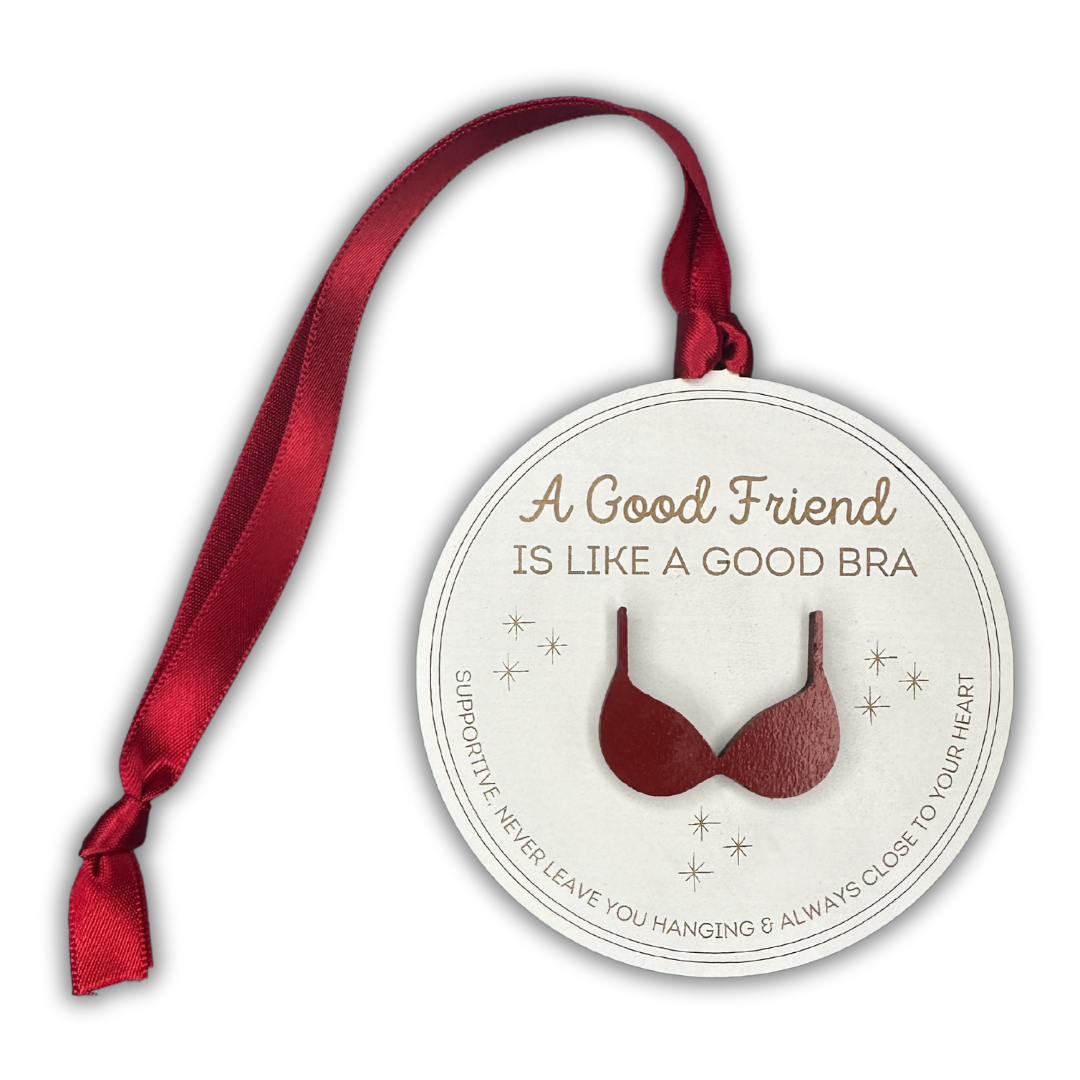 A Good Friend is Like a Good Bra Ornament