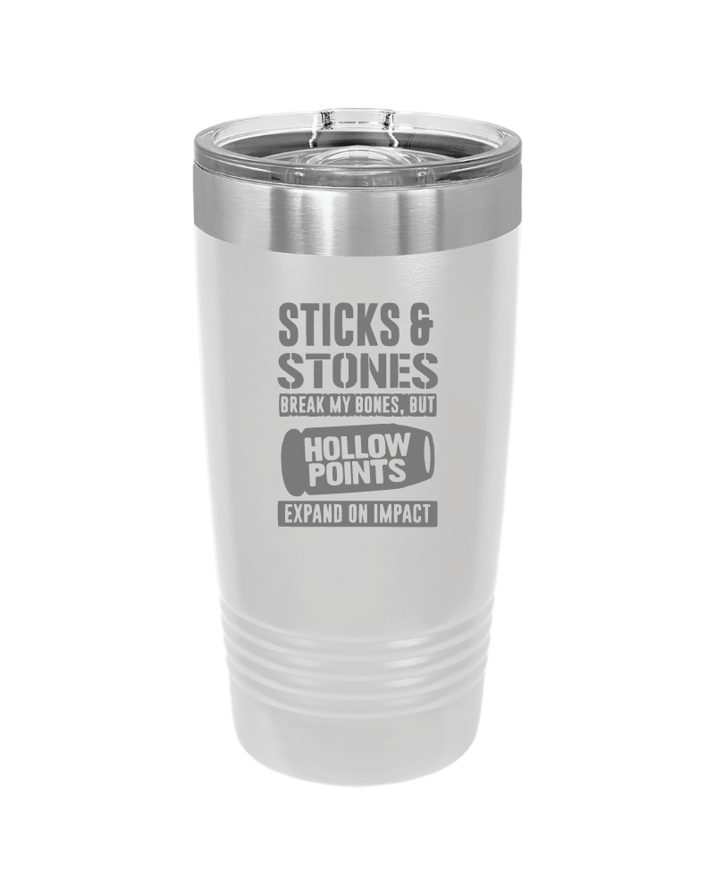 Sticks and Stones - Hallow Points Tumbler