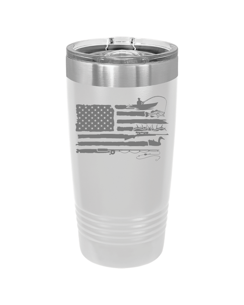 American Flag Hunting and Fishing Tumbler