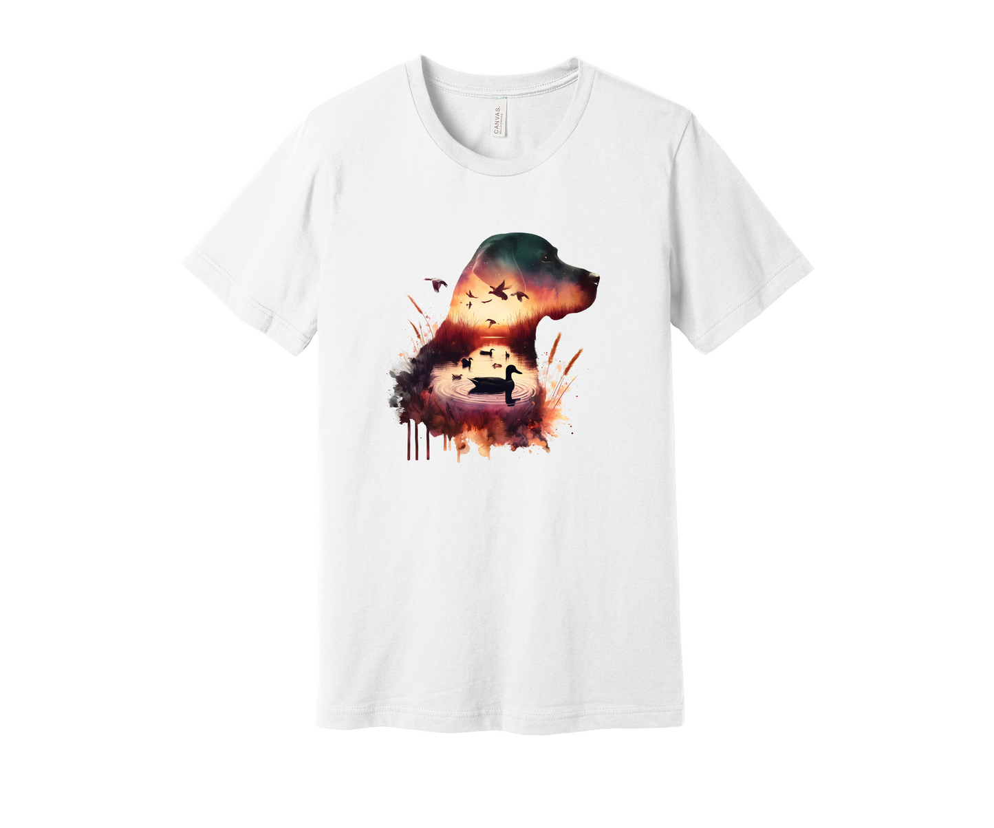 Hunting Dog with Ducks Sunset Shirt