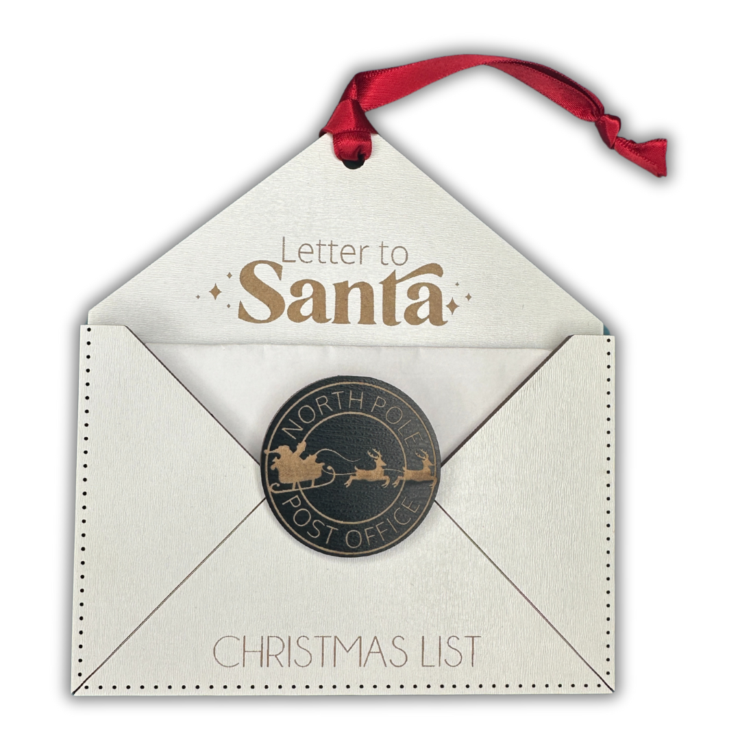 Letter to Santa Christmas List holder Ornament