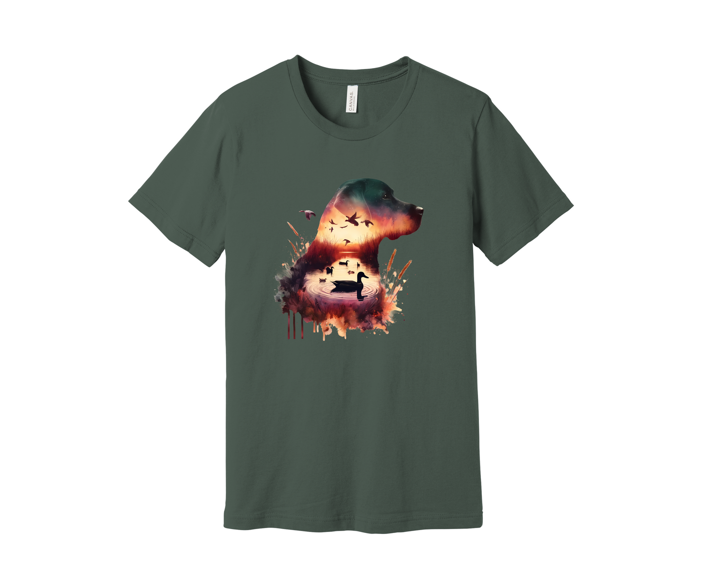 Hunting Dog with Ducks Sunset Shirt