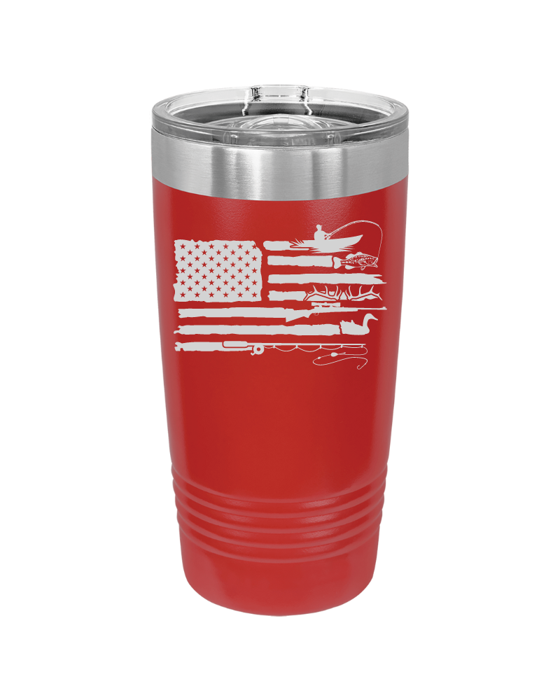 American Flag Hunting and Fishing Tumbler