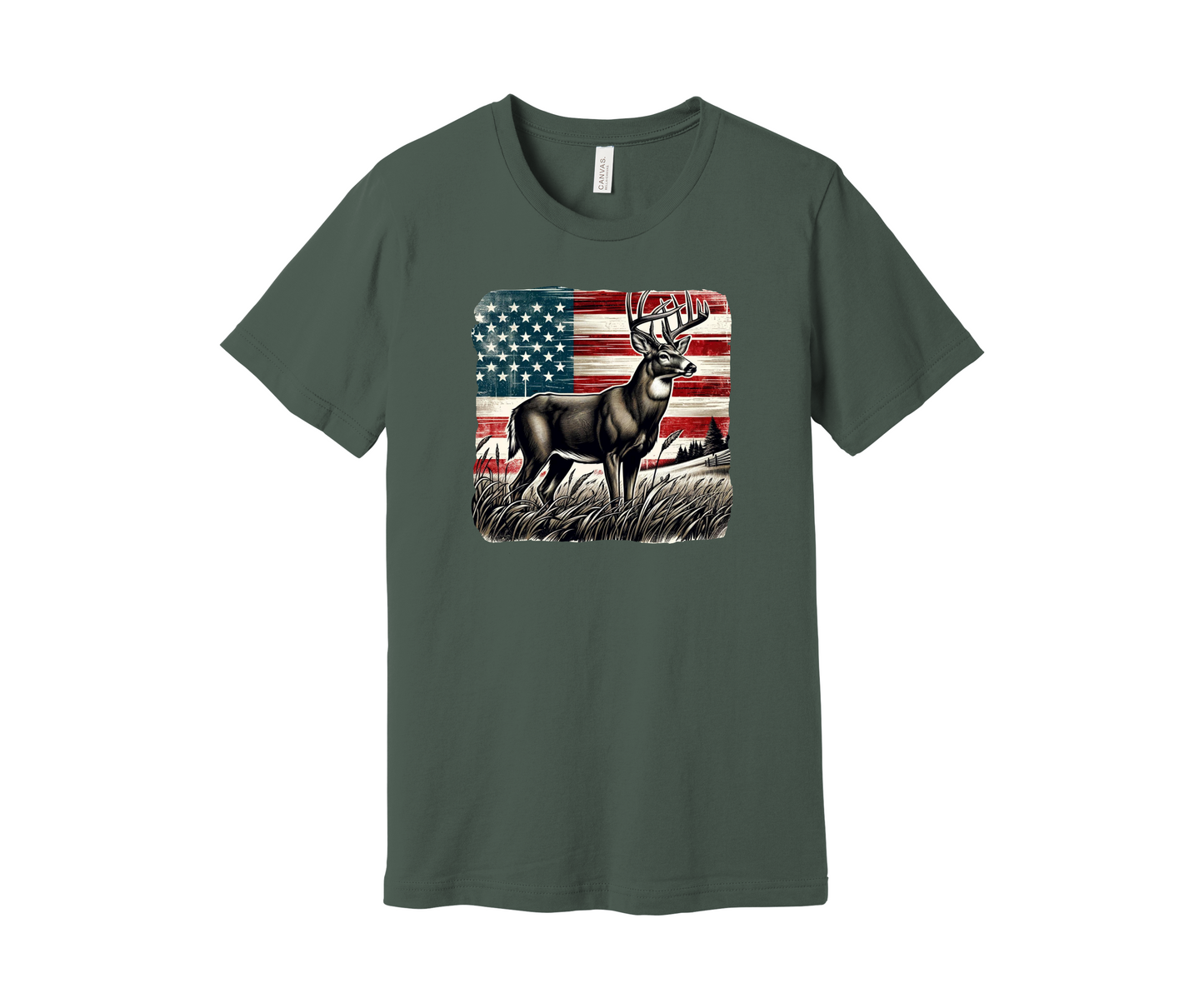 American Flag Deer Shirt