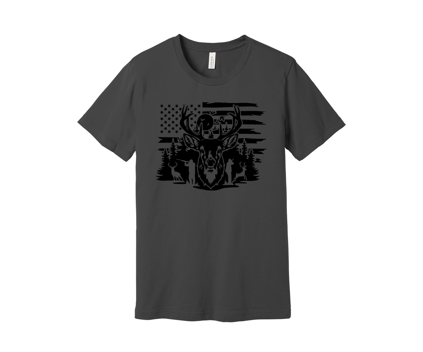 Hunter Elk Deer American Flag Shirt