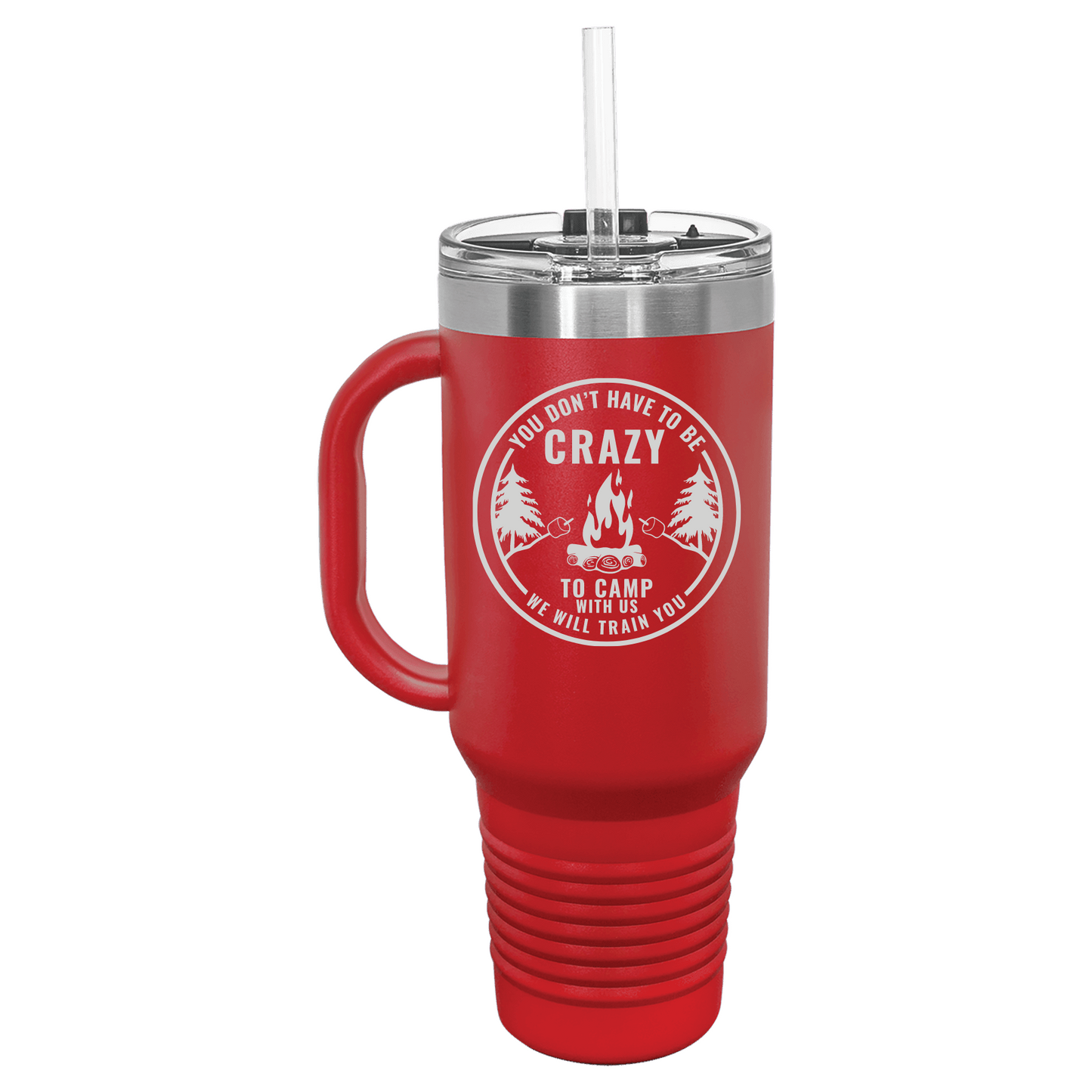 Crazy Camping Friends 40oz Travel Mug