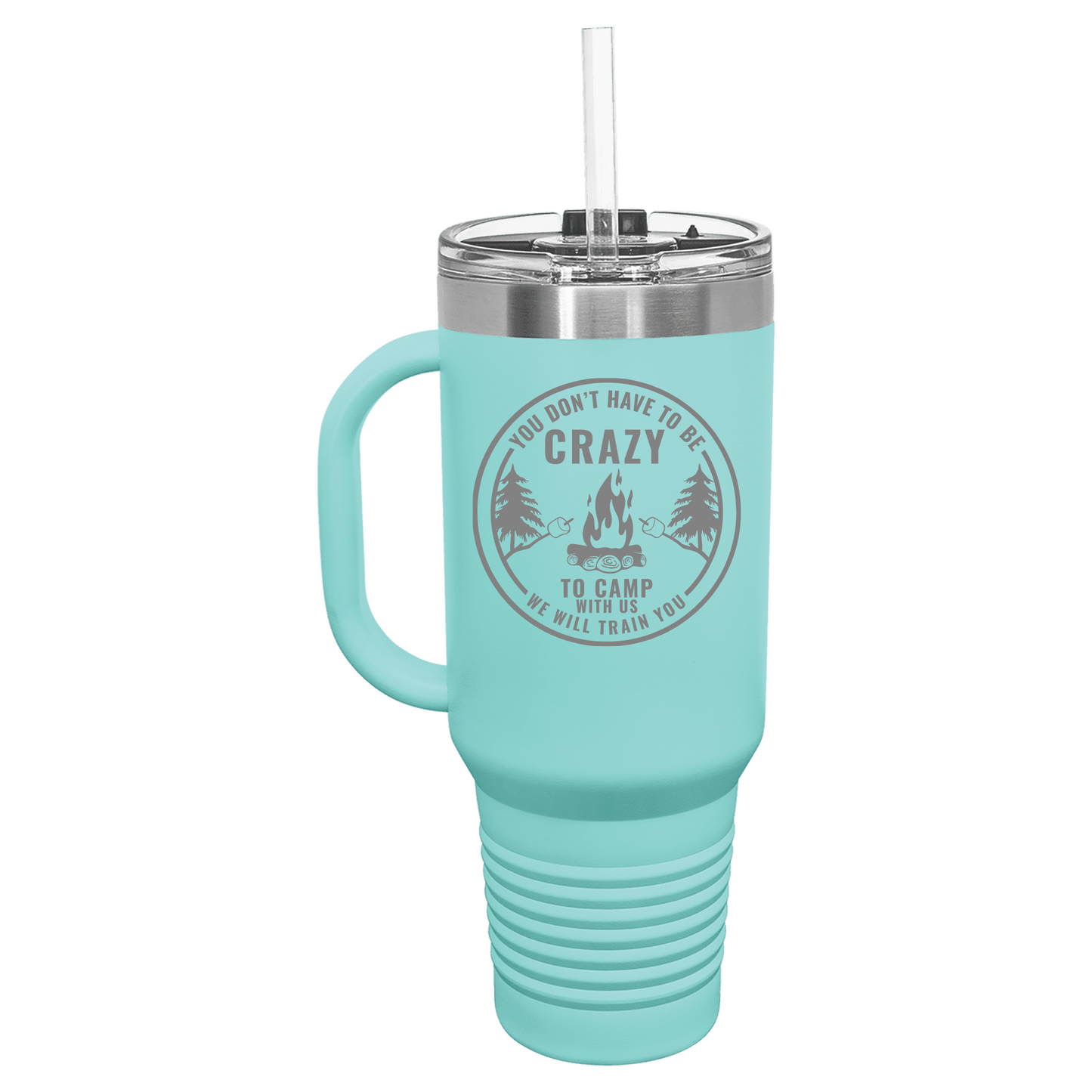 Crazy Camping Friends 40oz Travel Mug