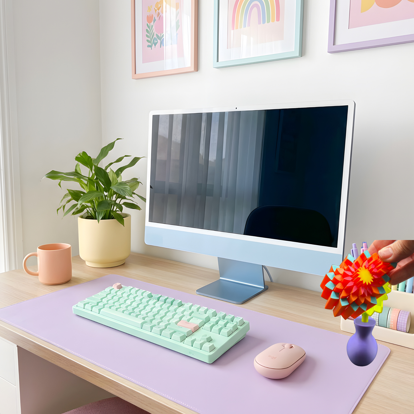 Pixel Flower Fidget with Vase (Large)