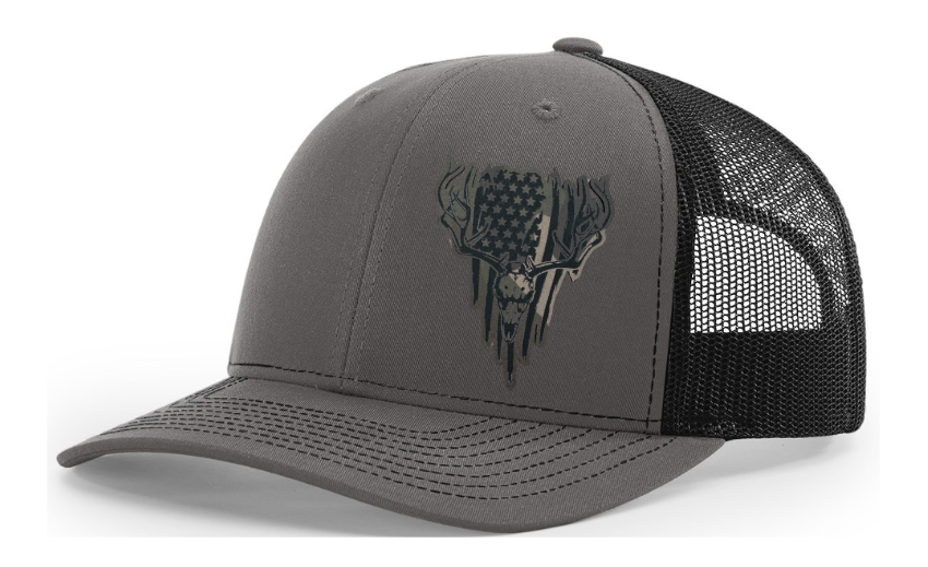 Elk Skull American Flag Hat