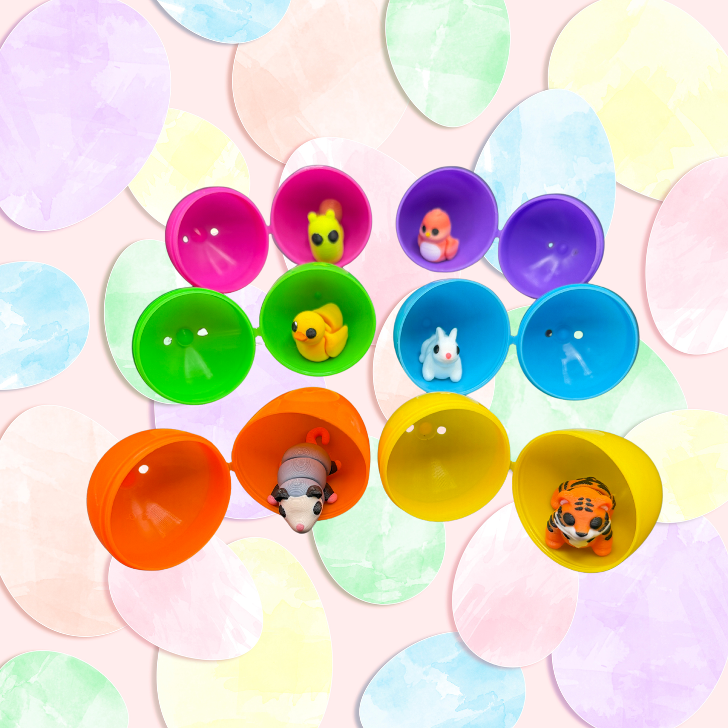 Mini Articulated Animals with Easter Eggs