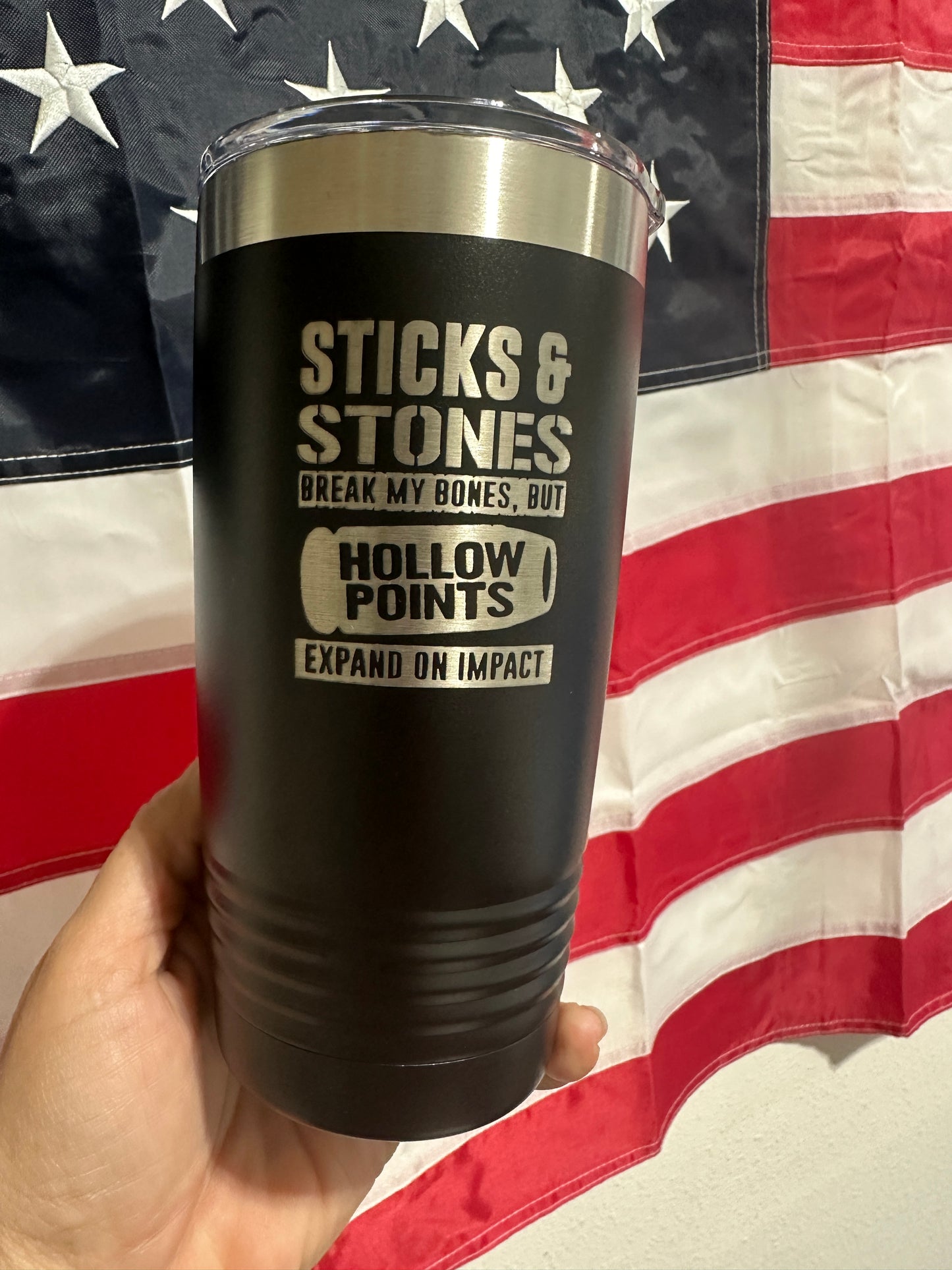 Sticks and Stones - Hallow Points Tumbler