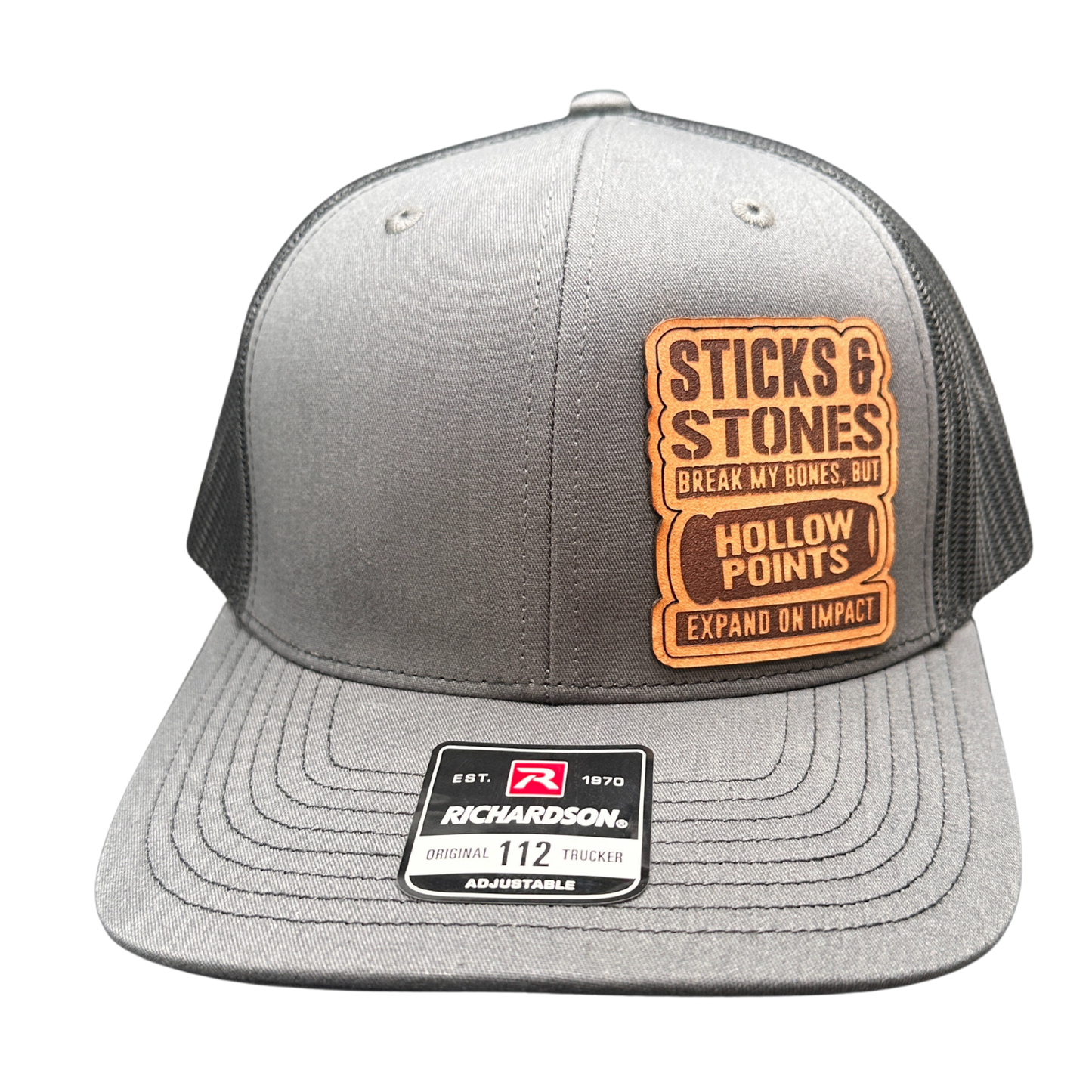 Sticks & Stones Break Bones Hollow Points Expand Richardson 112 hat 2nd amendment