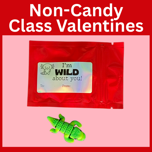 Kids Classroom Valentines with Mini 3d Printed Articulated Critters (Packs of 10)
